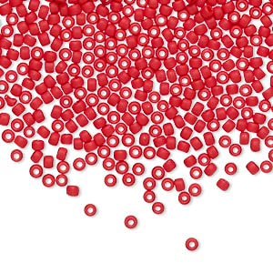 Matte Red Seed Bead Necklace - 1.5mm Thin Single Strand Beaded Necklace for Women (Opaque Cherry Red) | Elegant Boho Jewelry for Parties, Weddings & Everyday Wear