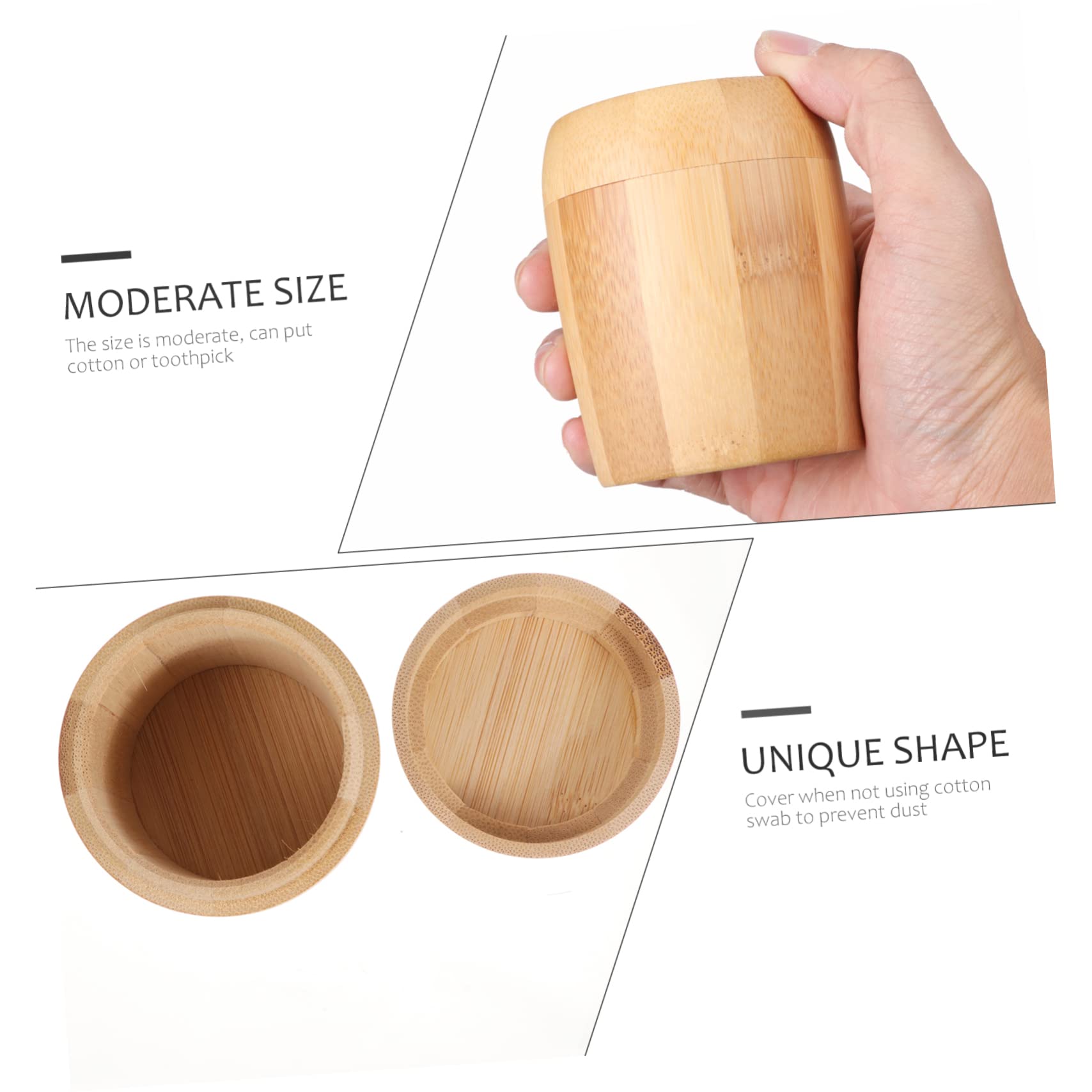 1pc Bamboo Toothpick Holder with Lid - Cotton Swab Storage Box, Household Toothpick Case Container for Kitchen, Bathroom & Travel Organization