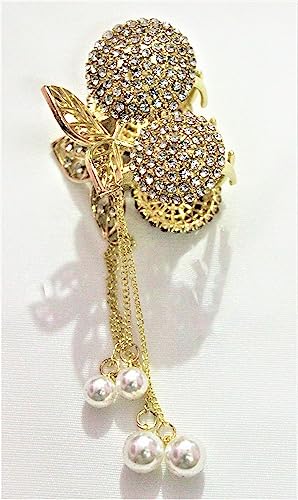AB Beauty House Diamond Hair Clip for Women & Girls - Elegant Metal Claw Clip with Tassel for Bridal, Party & Everyday Hairstyles | Perfect for Weddings, Prom & Special Occasions