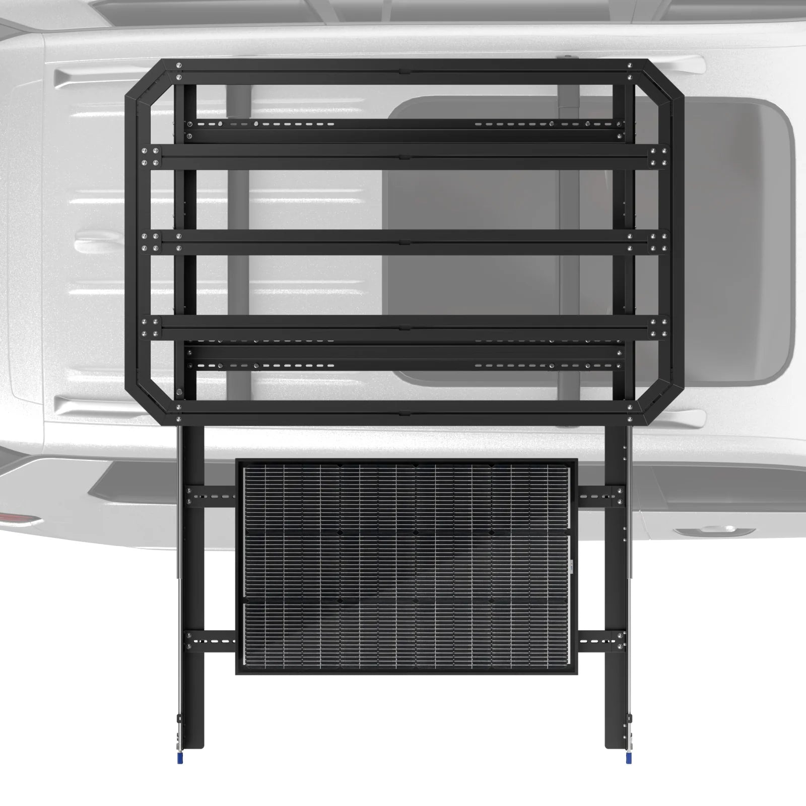 BougeRV Modular Roof Rack Platform with Slidable Solar Panel Bracket - Universal Car Roof Cargo Carrier for Camping, Road Trips & Outdoor Adventures