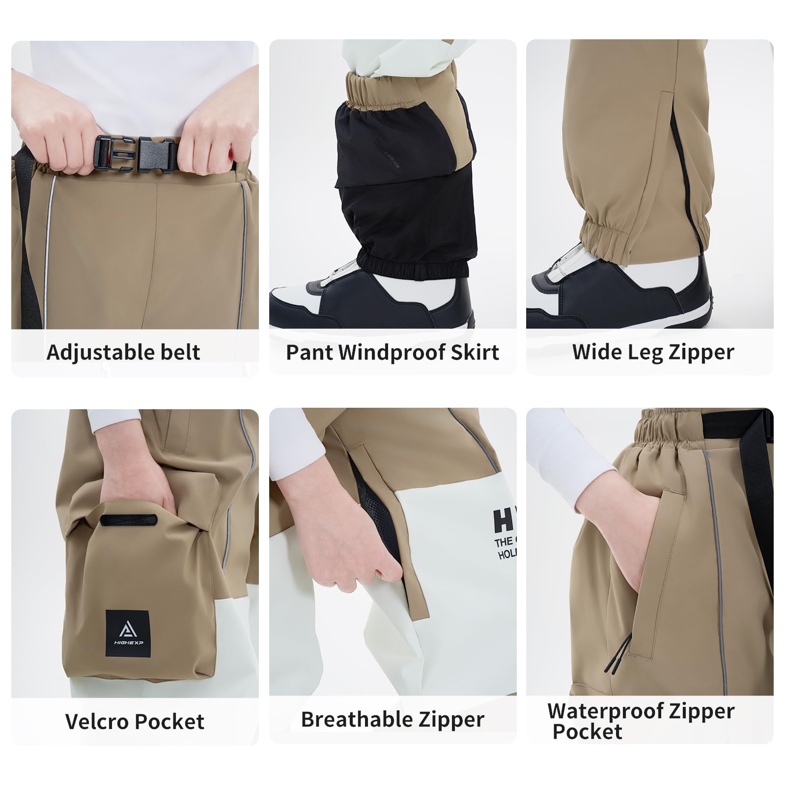 Waterproof Insulated Ski & Snowboard Pants for Men & Women - Windproof Winter Snow Pants with Warm Lining for Skiing, Snowboarding & Hiking
