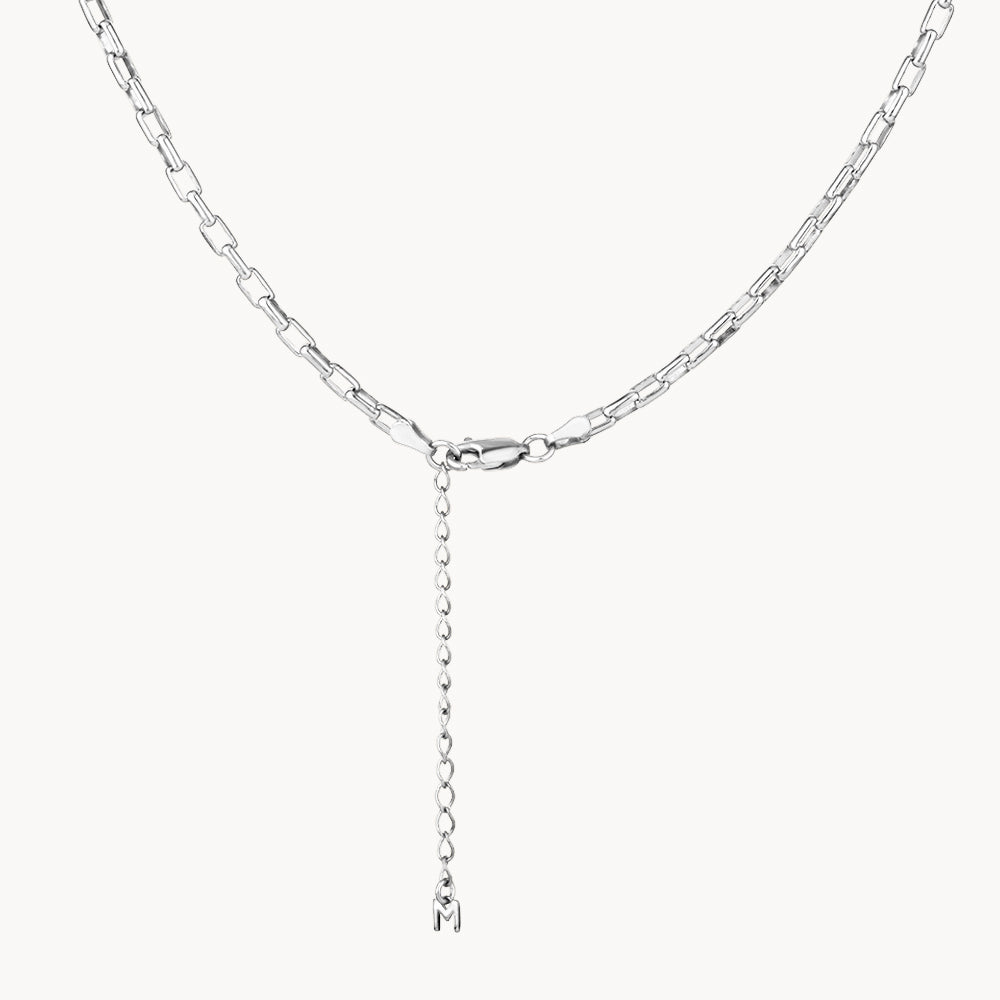 Silver Box Paperclip Chain Necklace for Women - Trendy Layered Jewelry for Everyday Wear, Office & Date Night