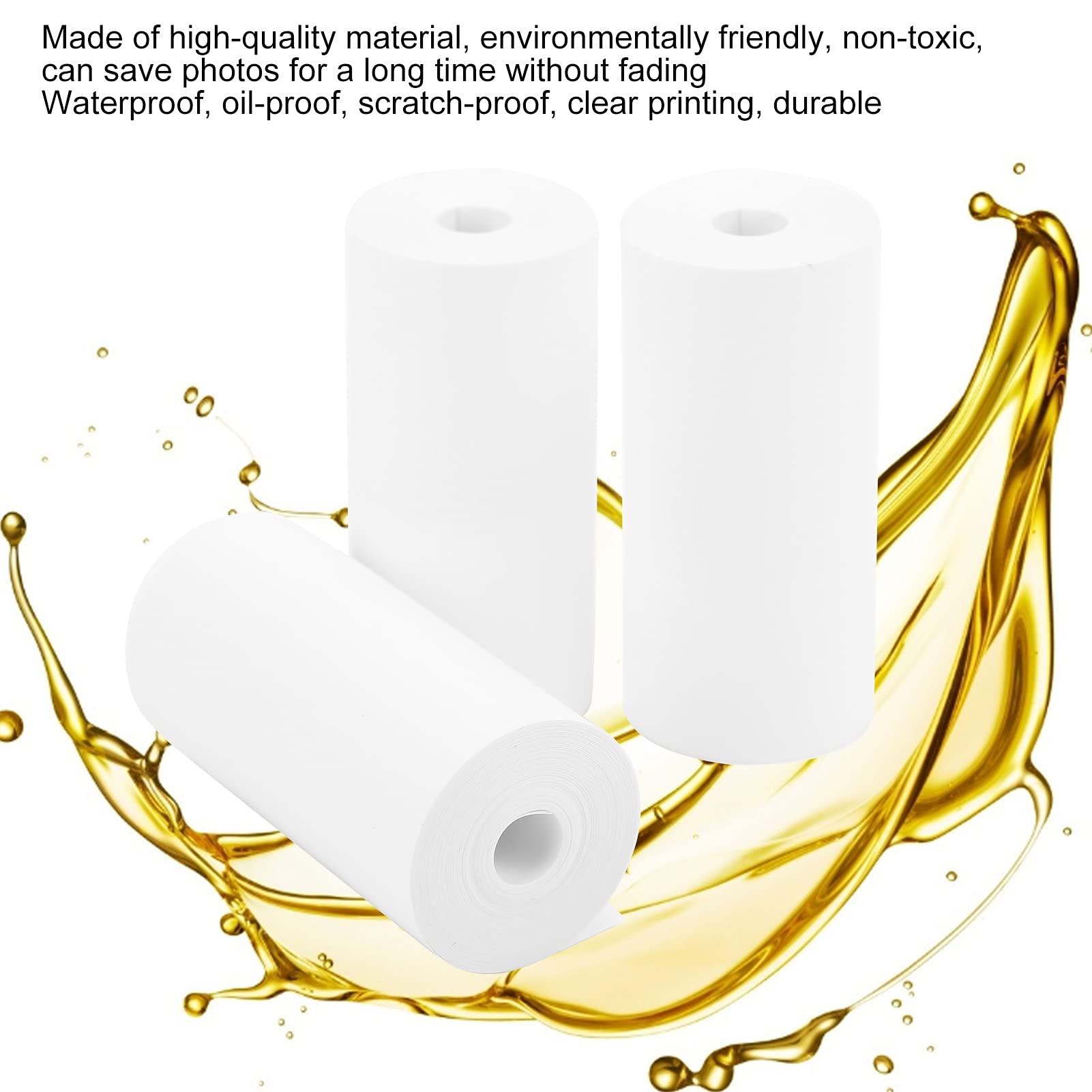 3 Rolls 57x30mm/2.2x1.2in Thermal Printing Paper - Premium Wood Pulp Material for Pocket Printers & Child Cameras (80 Photos per Roll) - Perfect for Kids' Instant Photos, DIY Projects & Memory Keeping