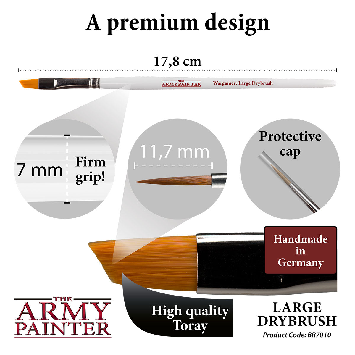 Wargamer Brush - Large Drybrush for Miniature Painting & Tabletop Gaming - Perfect for Warhammer, D&D, and Model Detailing