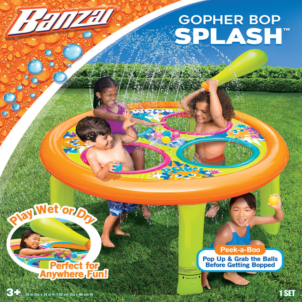 Banzai Gopher Bop Splash Sprinkler - Interactive Outdoor Water Game for Kids & Adults - Perfect for Backyard Fun, Summer Parties, and Family Gatherings