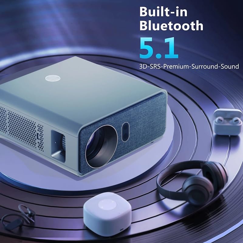 RYMMKOP 4K LED Projector - 1080P Full HD Home Theater Movie Video Beamer with Airplay Support | Smart WiFi Projector for Indoor & Outdoor Movies, Gaming, Backyard Parties (Includes Small Gift)