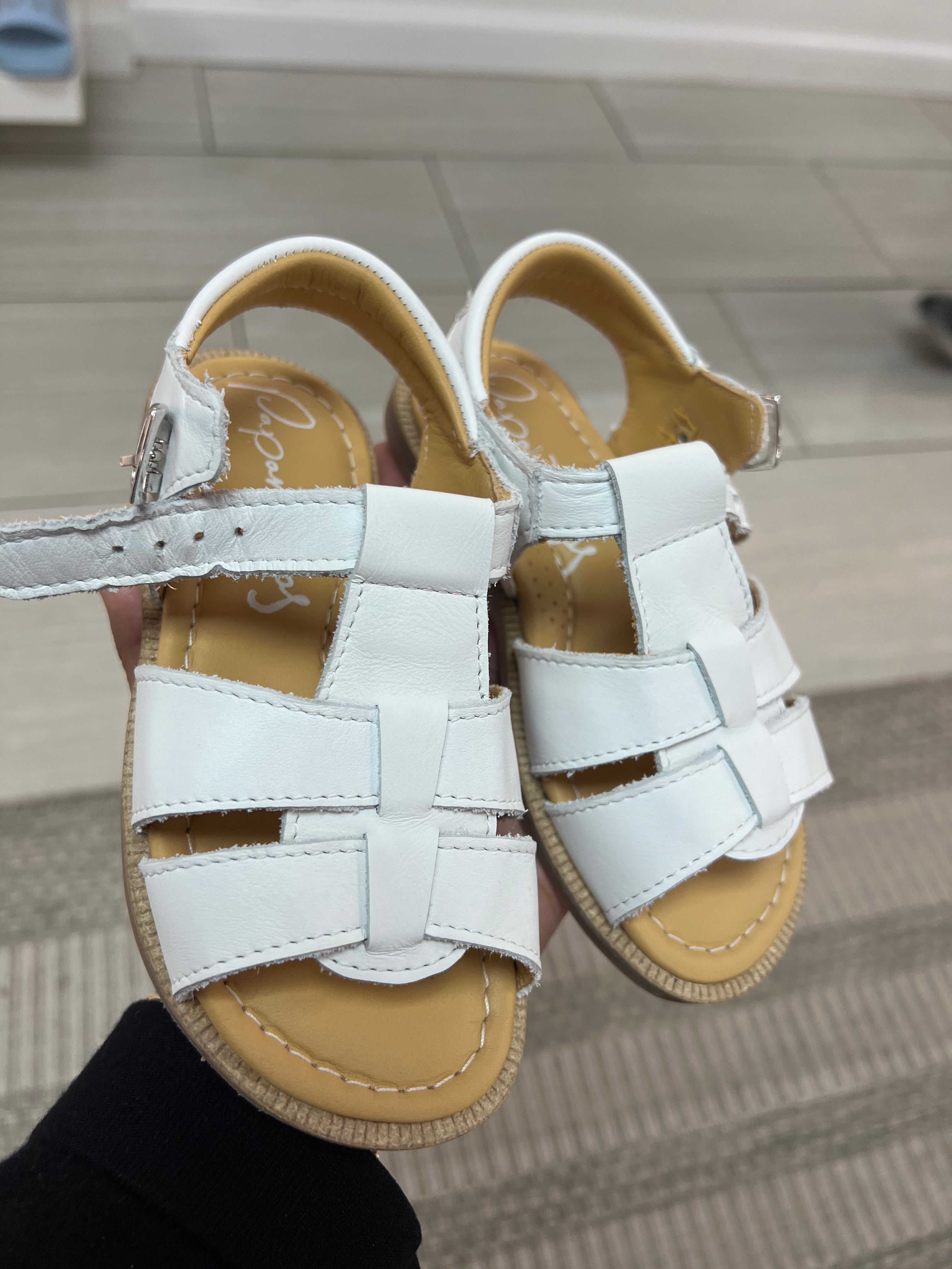 Papanatas White Leather Sandals for Women - Comfortable Summer Casual Shoes - Perfect for Beach, Vacation & Everyday Wear