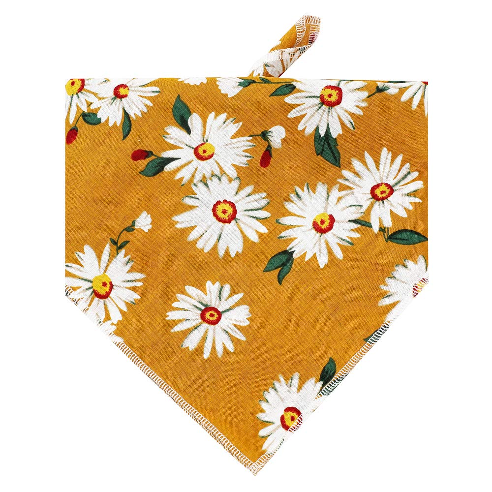 **Washable Cotton Dog Bandanas & Cat Scarves - Cute Flower Print Pet Bibs for Small Medium Large Dogs - Perfect for Grooming, Photos & Daily Walks**