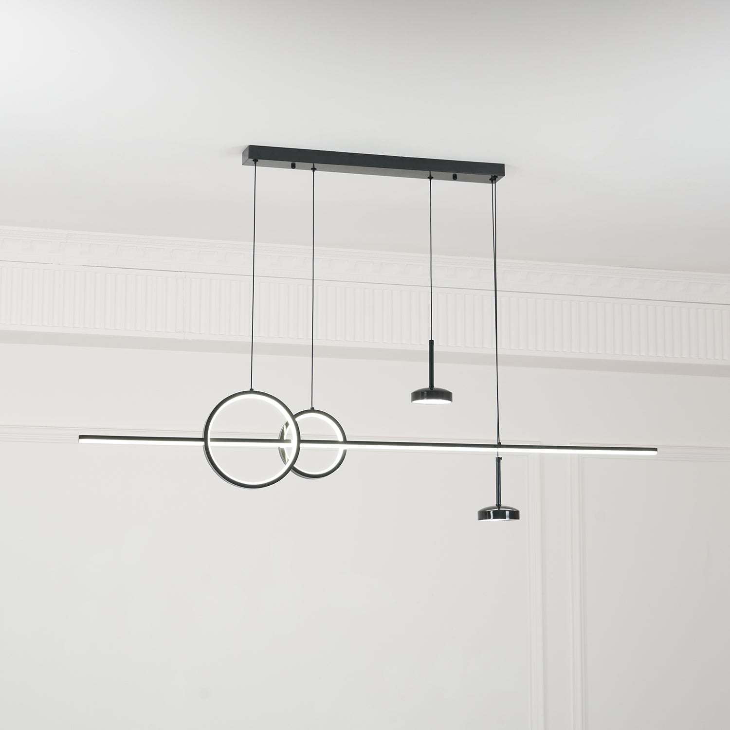 Modern Geometric Shape Chandelier - Stylish LED Ceiling Light Fixture for Living Room, Dining Room & Bedroom | Energy Efficient Home Decor Lighting for Modern Interiors