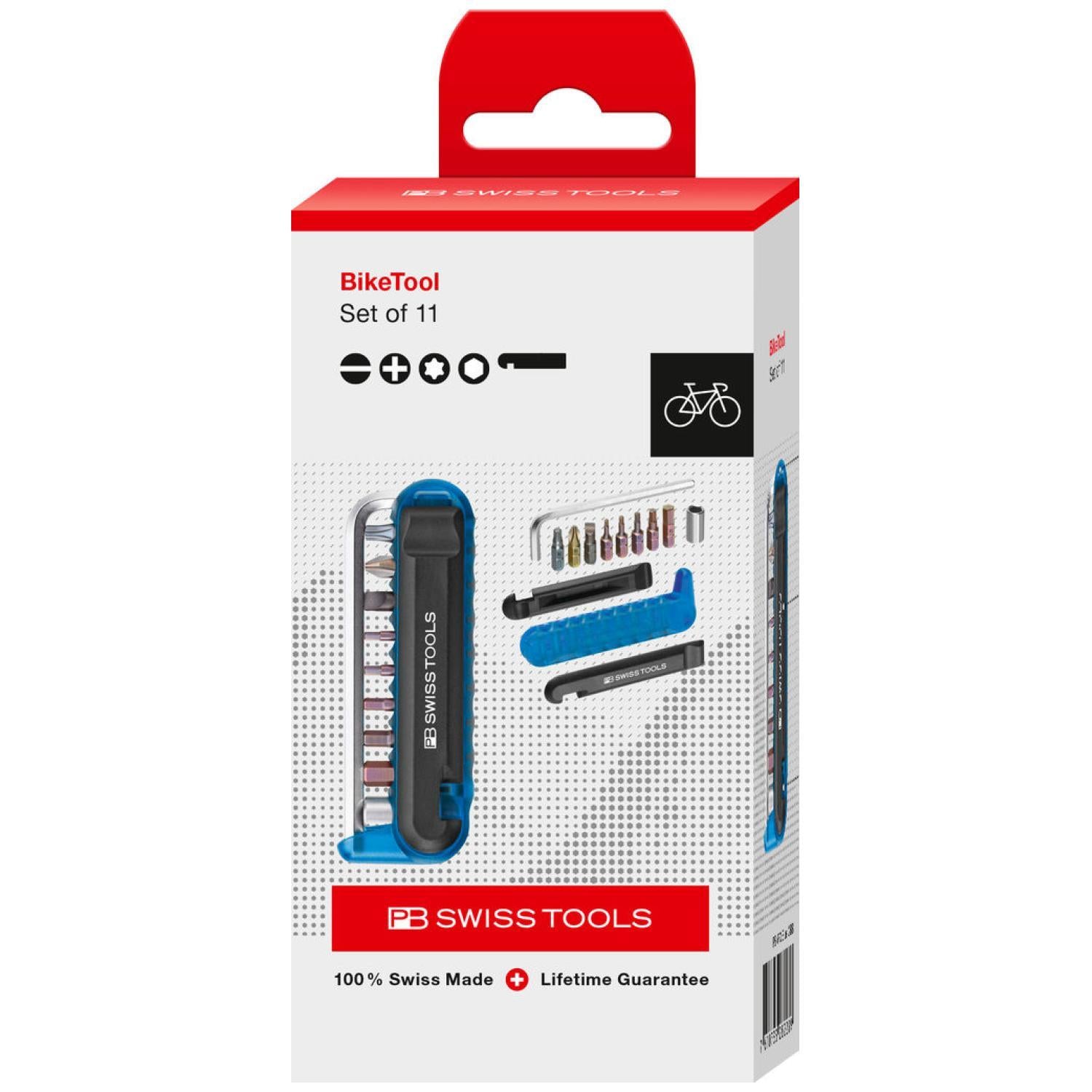 PB Swiss Tools PB 470.Blue CBB BikeTool - 9-in-1 Pocket Multitool with Screwdrivers & Tire Levers | Compact Cycling Repair Kit for Road & Mountain Bikes | Perfect for On-the-Go Bike Maintenance & Emergency Repairs