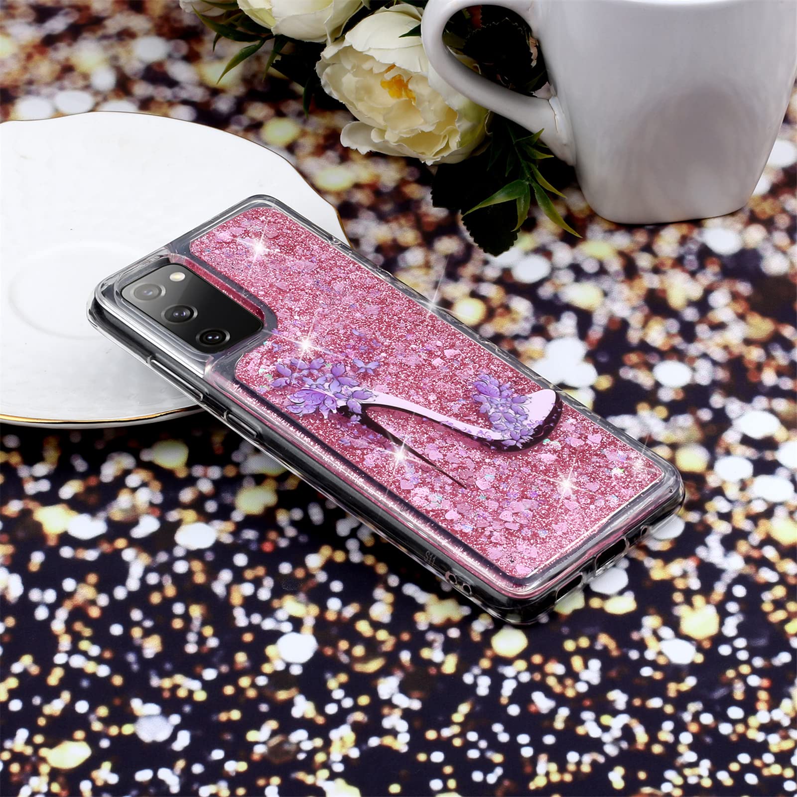 Samsung Galaxy A03S Phone Case - Sparkling Liquid Floating Glitter Shock Absorption TPU Bumper Slim Clear Cover | Durable Protection for Everyday Use, Work, and Travel