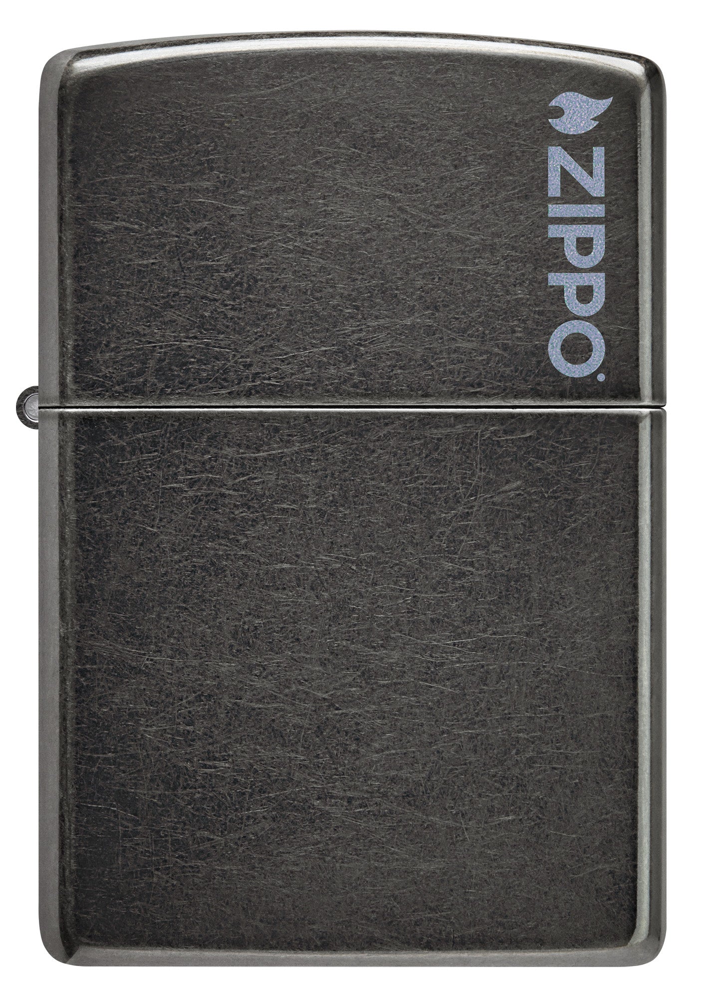Classic Grey Zippo Logo Lighter - Windproof Refillable Metal Lighter for Outdoor Camping, Hiking & Everyday Use