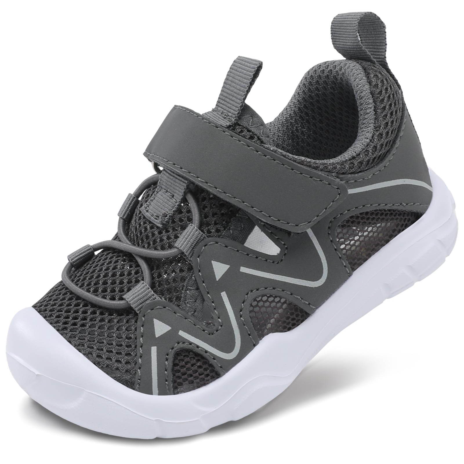 FEETCITY Wide Toddler Shoes - Slip On Sneakers for Boys & Girls - Breathable Lightweight Tennis Shoes for Kids - Non-Slip Walking Shoes for Playground, School & Daily Activities