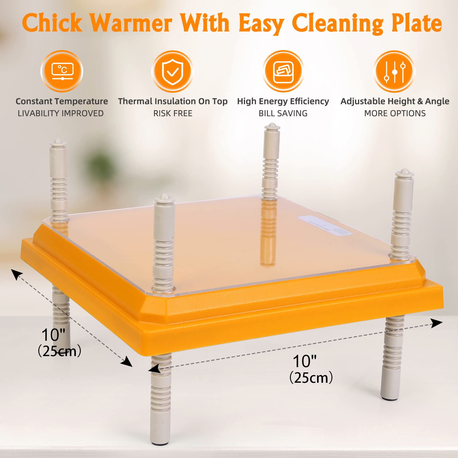 Brooder Heater for Chicks - Adjustable 10