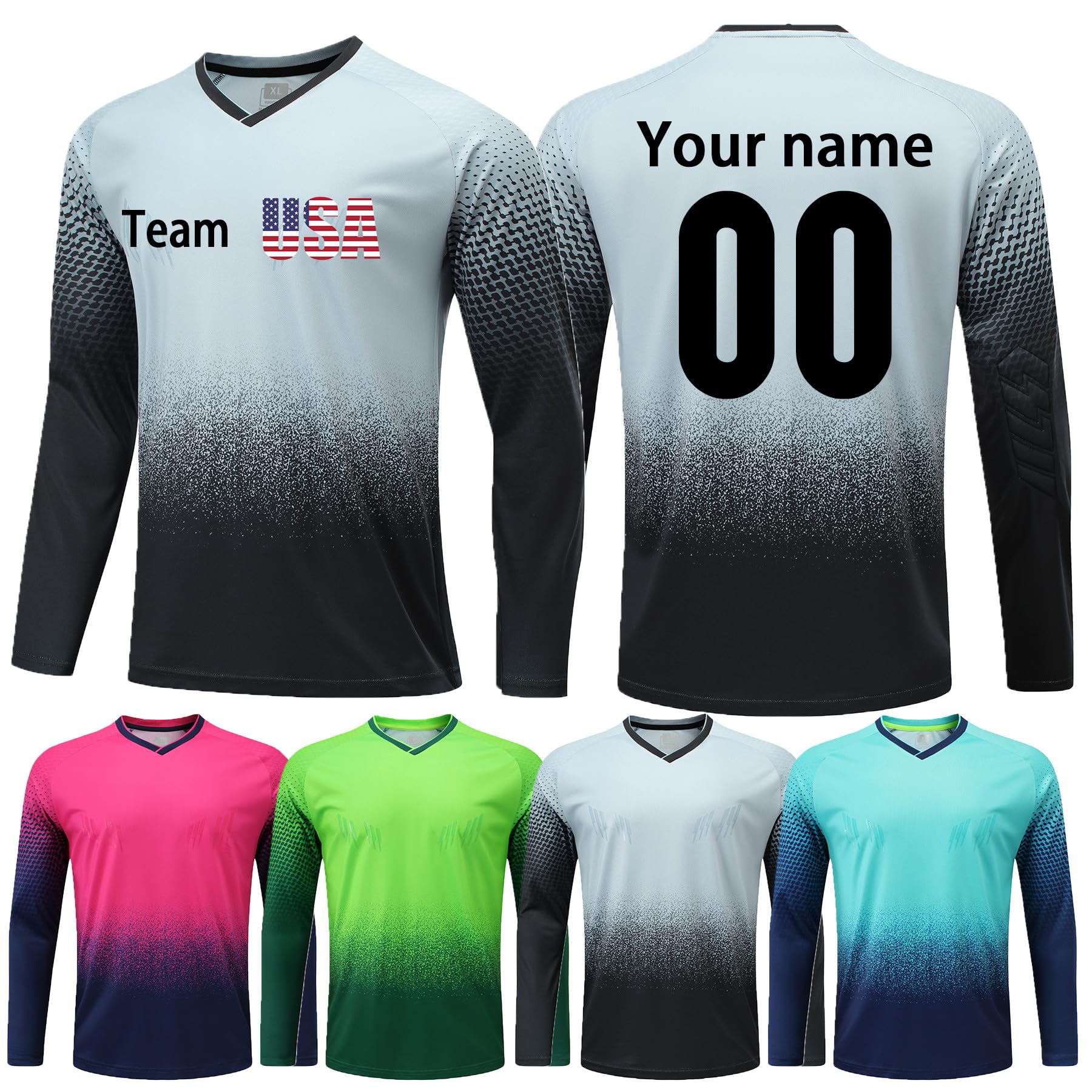 Custom Personalized Padded Goalie Jersey with Name & Number - Youth & Adult Goalkeeper Uniform for Soccer, Hockey & Lacrosse - Perfect for Games, Training & Team Events