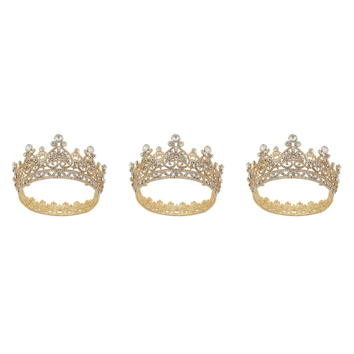 FOMIYES 3-Piece Baroque Bridal Hair Accessories Set - Rhinestone Queen Crown, Wedding Headpiece & Crystal Pearl Headband for Brides, Princess Hair Comb - Perfect for Weddings, Prom, Pageants & Special Occasions