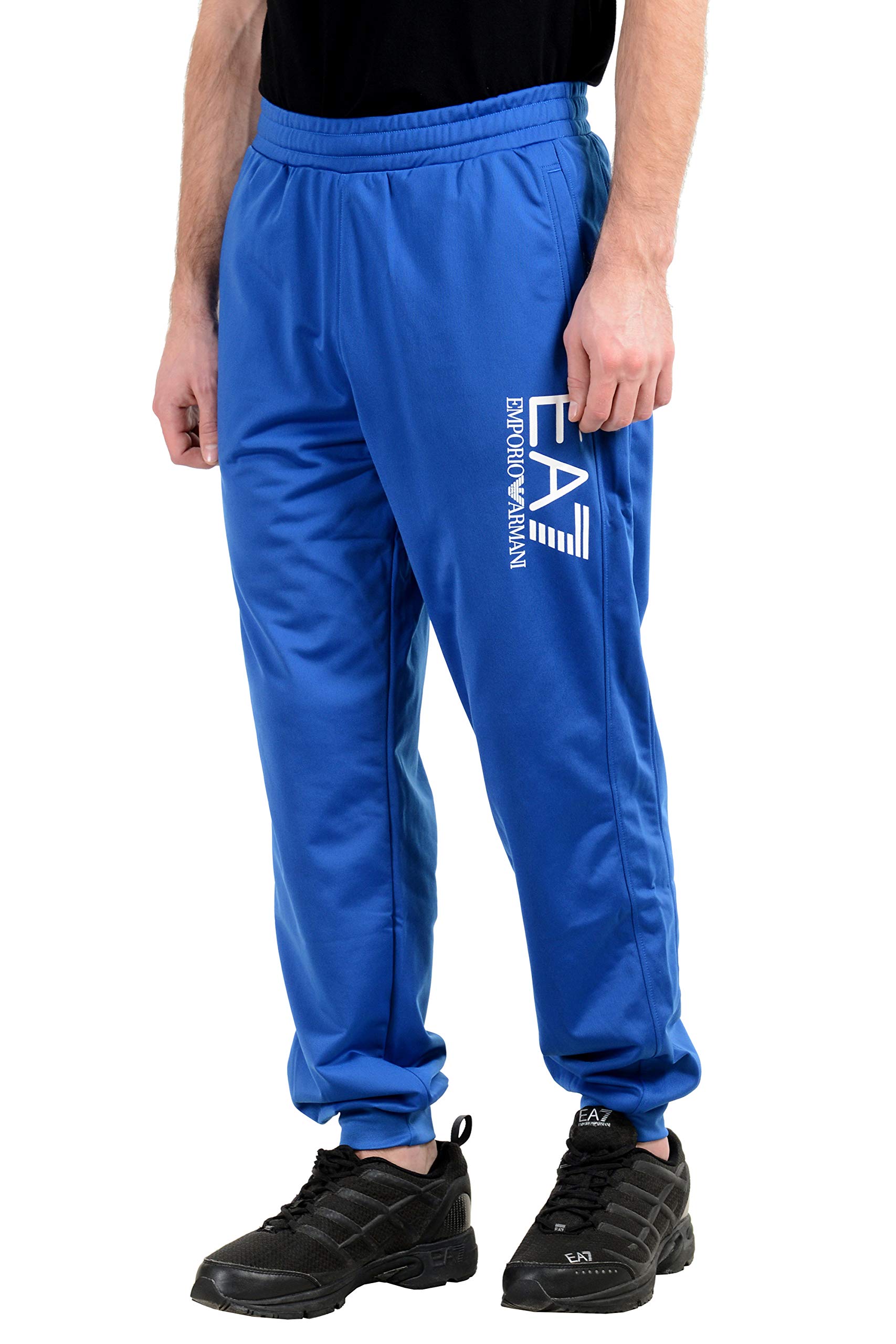 Emporio Armani EA7 Men's Training Sweatpants - Blue Athletic Track Pants, US XL (IT 54) - Comfortable Workout & Casual Wear for Gym, Running & Lounge