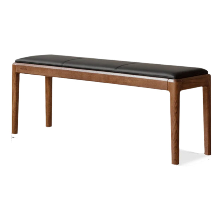 47.2x13.8x16.9 inch / 120x35x43 cm / Rich dark walnut colot / Black walnut bench ecological cloud leather black