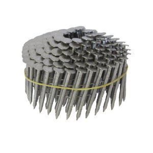 1-1/4 Inch 15 Degree Stainless Steel Ring Shank Roofing Nails - 0.120 Wire Coil (3600 Count) - Weather Resistant for Roofing, Siding & Fencing Projects