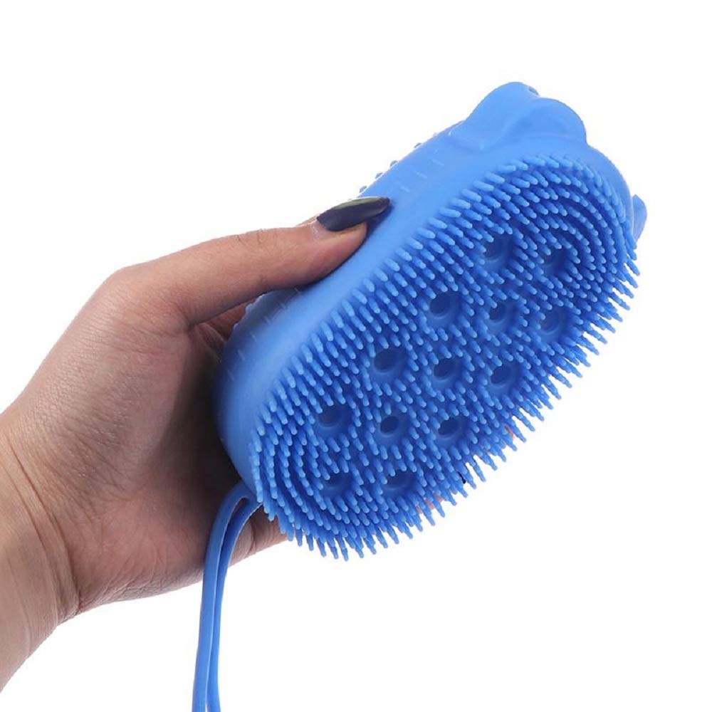 Kytaste Soft Silicone Bath Shower Massage Body Wash Brush - Exfoliating & Cleansing Shampoo Brush with Silica Bubbles (Multi-Color) for Spa, Home & Travel Use