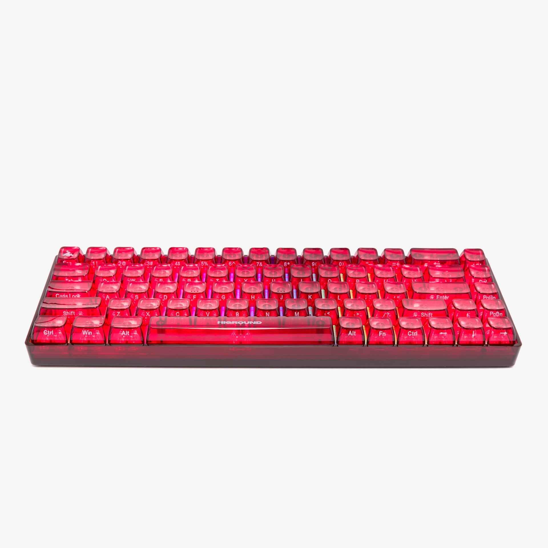 CLEAR RUBY Basecamp 65% Mechanical Keyboard with Silent Glacier Switches - Compact Wired Gaming Keyboard for PC, Mac, Office & Typing Enthusiasts