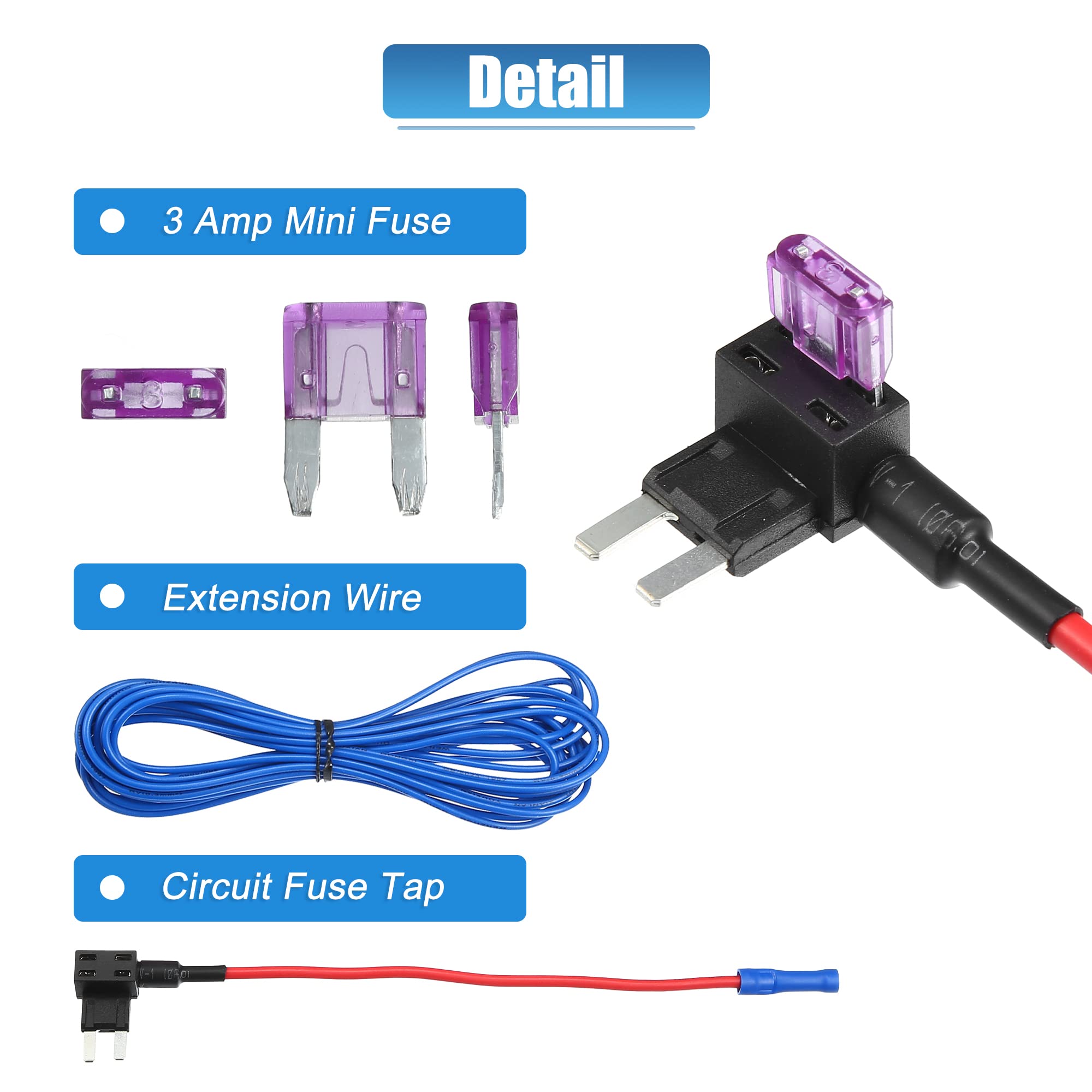 X AUTOHAUX Car Amplifier Adapter Interface for Chevrolet Silverado 2007-2013 - Blue Extension Wire with Fuse - Easy Radio System Upgrade for Enhanced Audio Performance