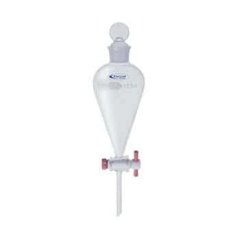 Kimble Chase KC29048T-1000 Glass Stopper PTFE Separatory Funnel 1000ml - Laboratory Grade Chemical Separation Equipment for Essential Oil Extraction, Solvent Purification & Liquid-Liquid Extraction in Chemistry Labs