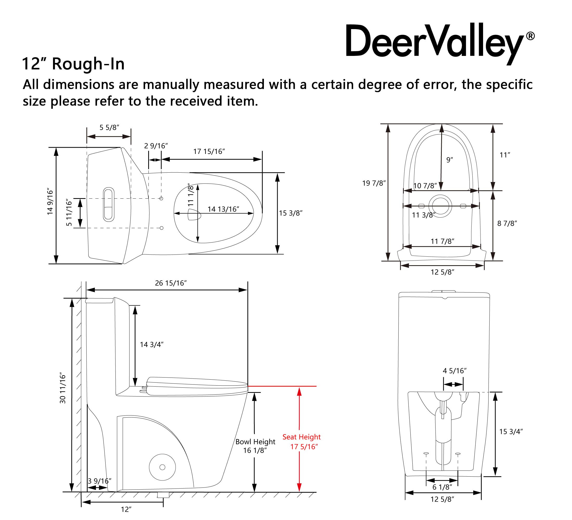 DeerValley Elongated One Piece Toilet - 17