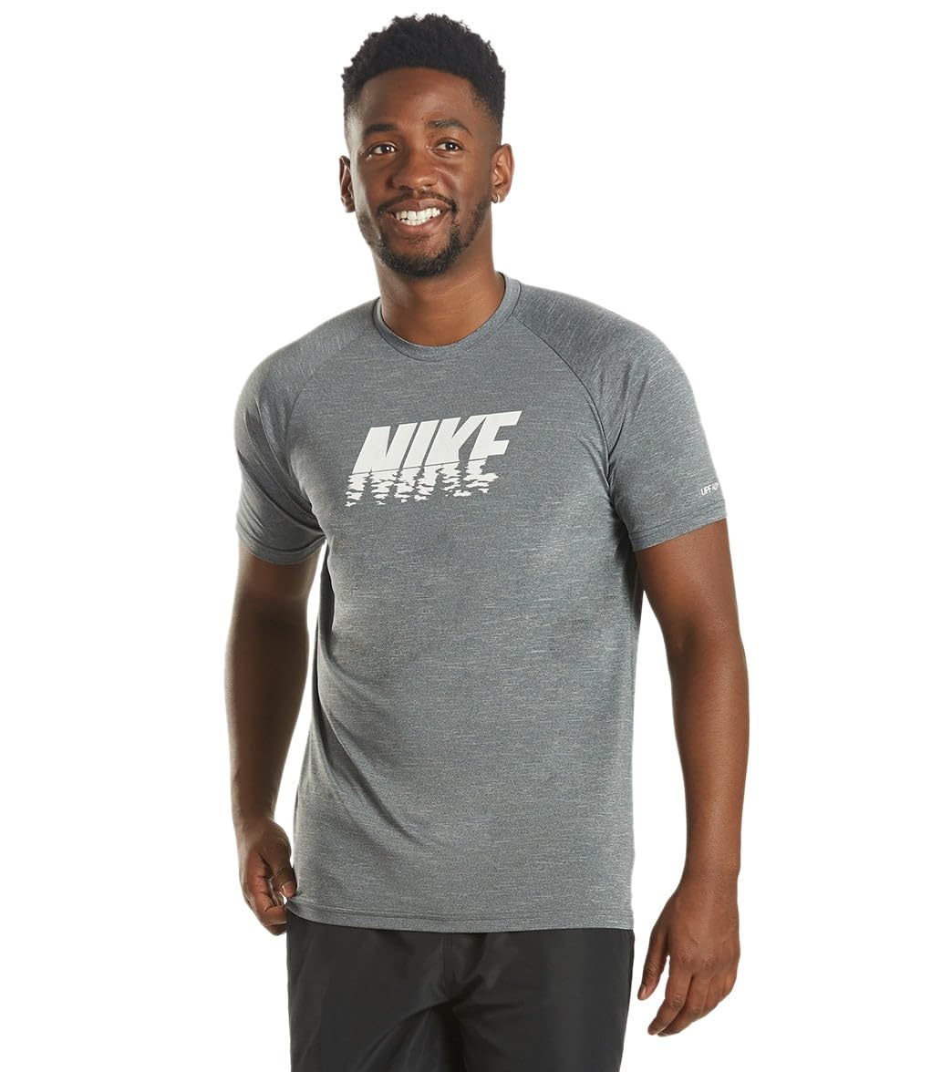 Nike Men's UPF 50+ Rash Guard Shirt - Long Sleeve Swim & Surf Shirt for Sun Protection, Quick Dry & Comfortable - Perfect for Swimming, Surfing, Beach & Water Sports