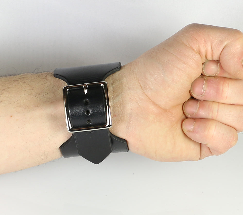 Premium Tapered Die-Cut Leather Wristband for Men & Women - Adjustable Genuine Leather Bracelet - Fashion Accessory for Casual Wear, Work, and Special Occasions