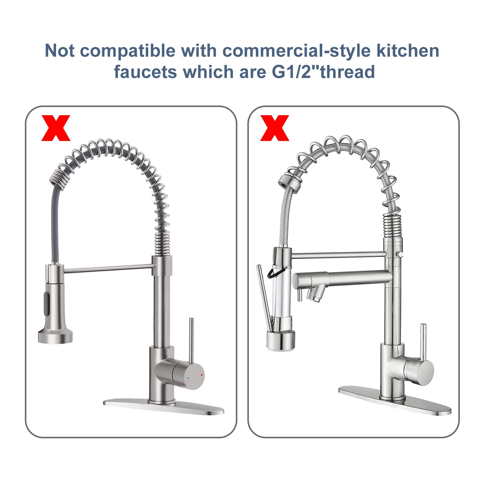 **Commercial Pre-Rinse Sprayer Head - 1.42GPM High Flow Spray Nozzle with Ergonomic Handle, Chrome/Black Finish - Ideal for Restaurant, Bar & Commercial Kitchen Sinks**