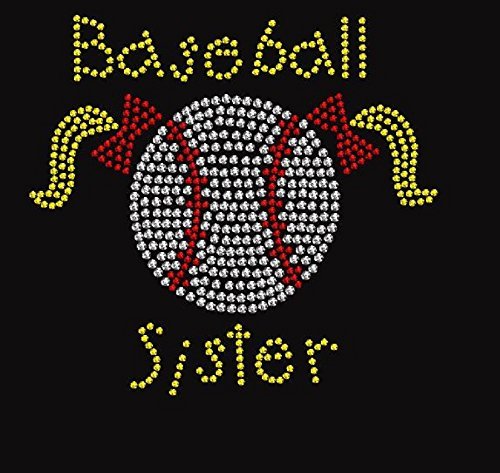 Baseball Sister Rhinestone Iron-On Transfer for T-Shirts & Apparel - Custom DIY Heat Press Design for Sports Fans & Team Spirit