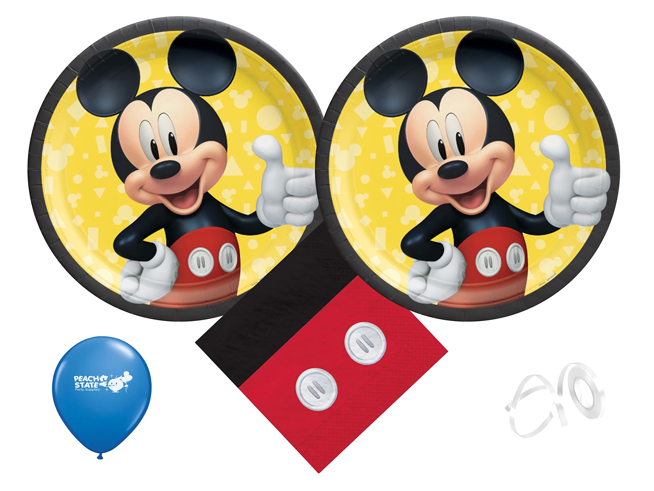 Mickey Mouse Party Supplies Set - 16-Piece Luncheon Plates & Napkins Bundle for Kids Birthday Party | Disney Themed Decorations for Baby Showers & Family Gatherings