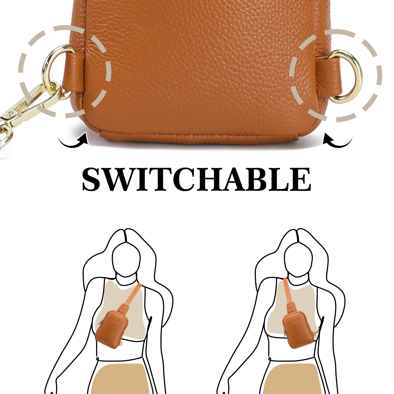 Haytijoe Small Crossbody Sling Bag for Women - Anti-Theft Travel Purse with Adjustable Strap, Lightweight Fanny Pack for Running, Hiking & Daily Use