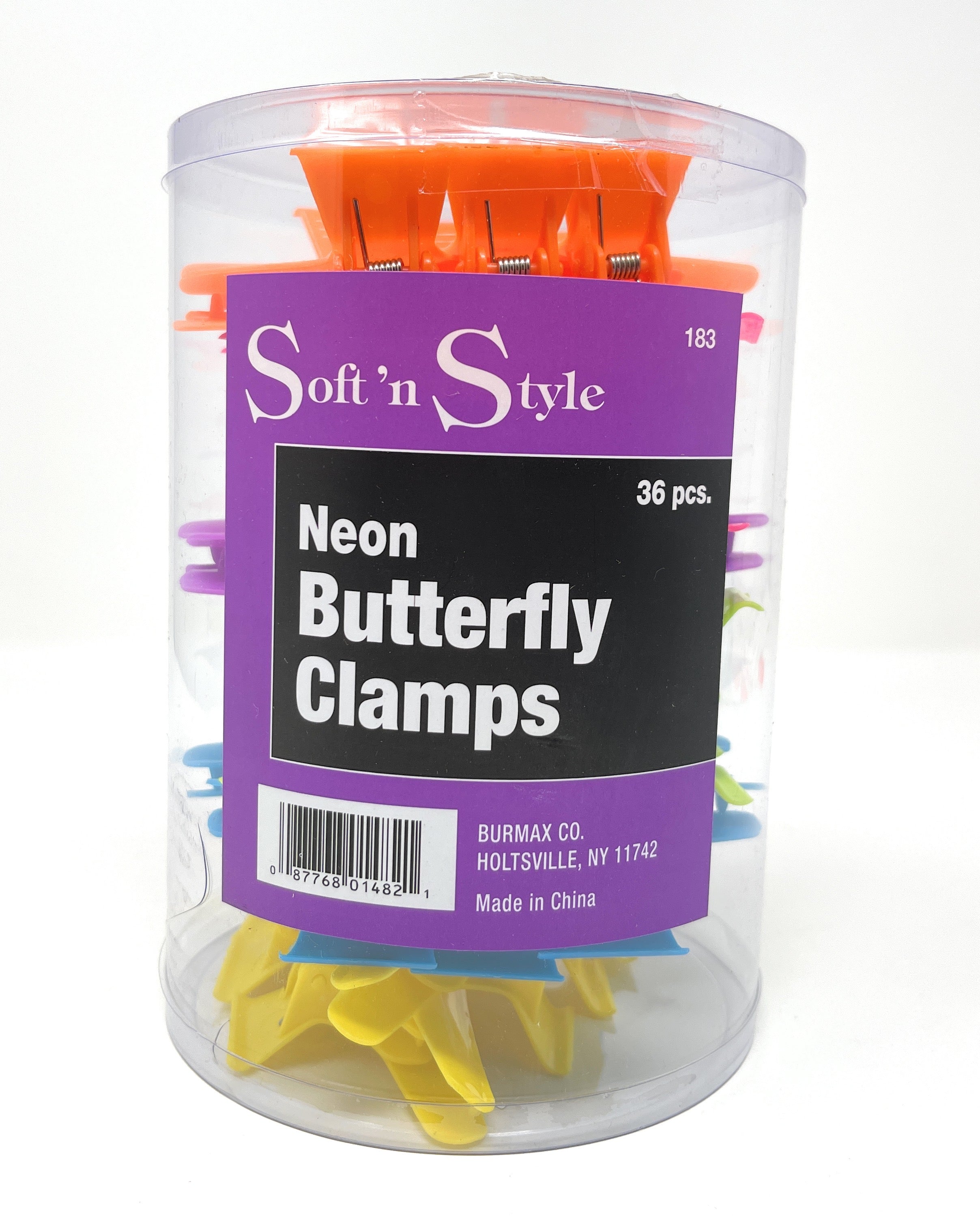 Soft’n Style Neon Butterfly Hair Clips - 36 Pack Colorful Hair Accessories for Girls, Women | Perfect for Parties, School, Cosplay & Everyday Use