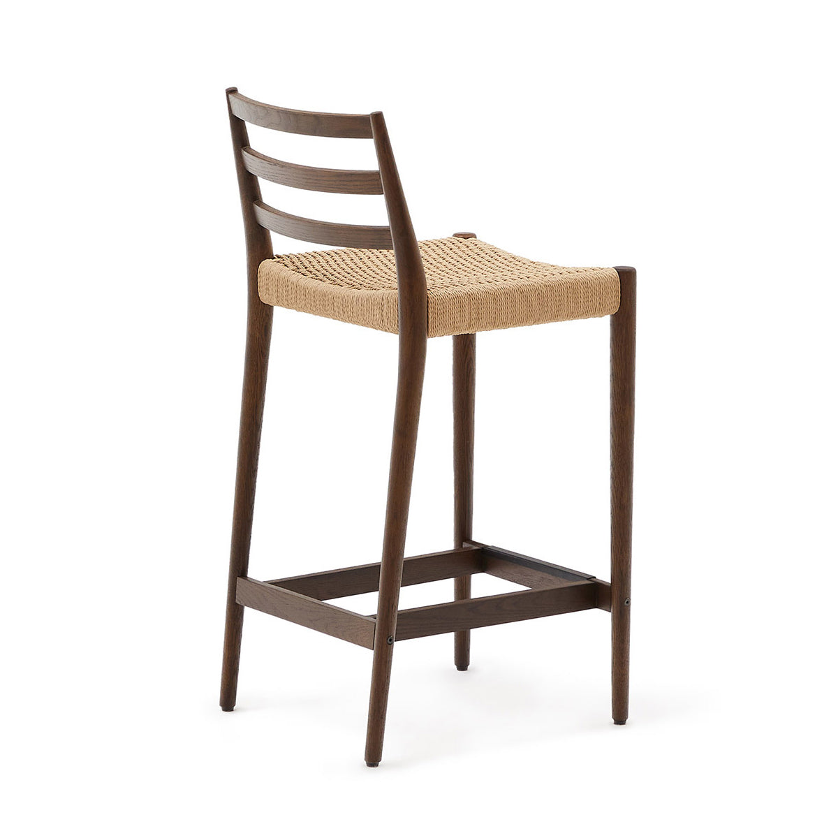 Kave Home Analy Stool - Modern Bar Stool with Metal Frame & Wooden Seat - Perfect for Kitchen Island, Breakfast Bar & Home Decor