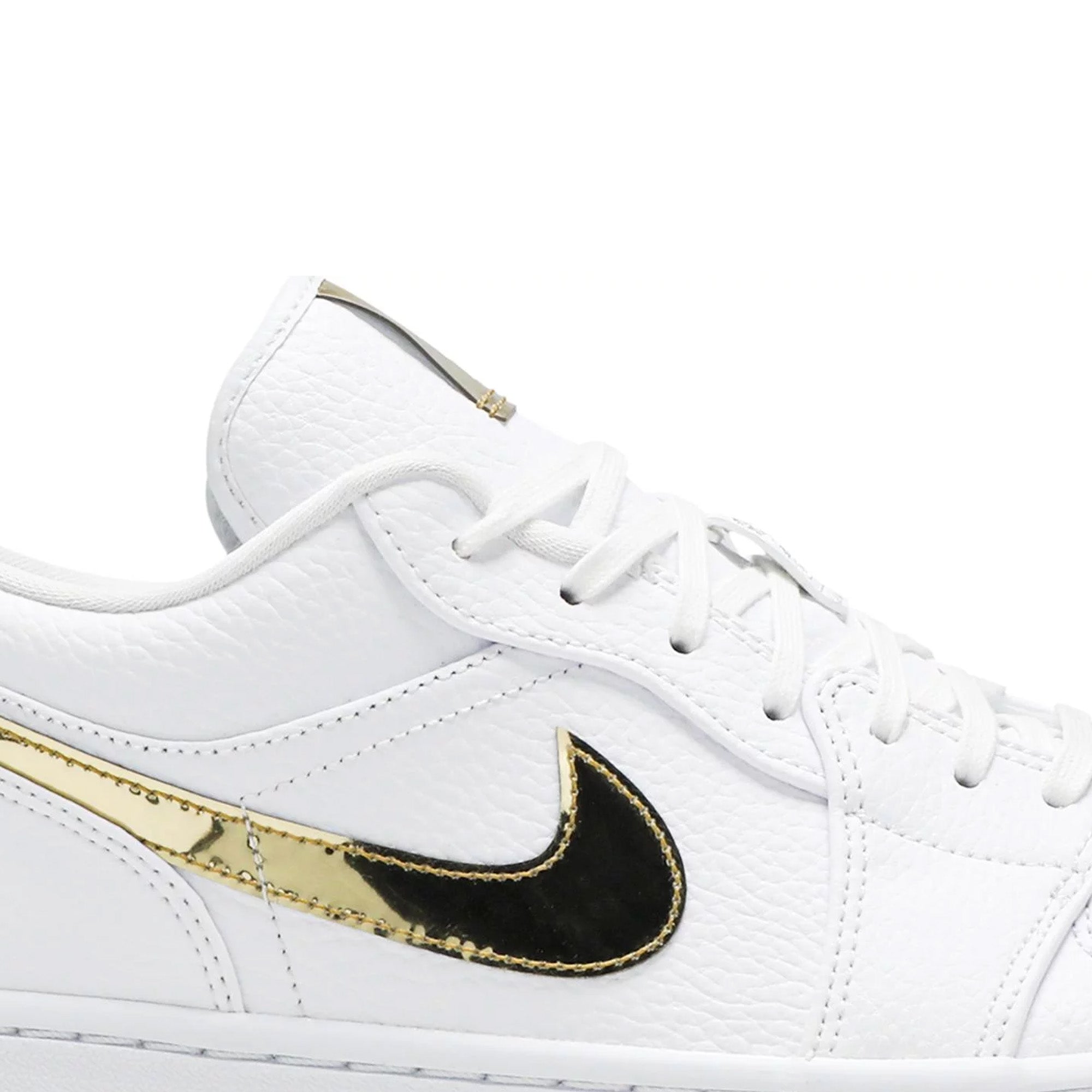 Air Jordan 1 Low 'White Metallic Gold' Women's Sneakers (2020) - Comfortable Casual Shoes for Running, Walking & Streetwear Fashion