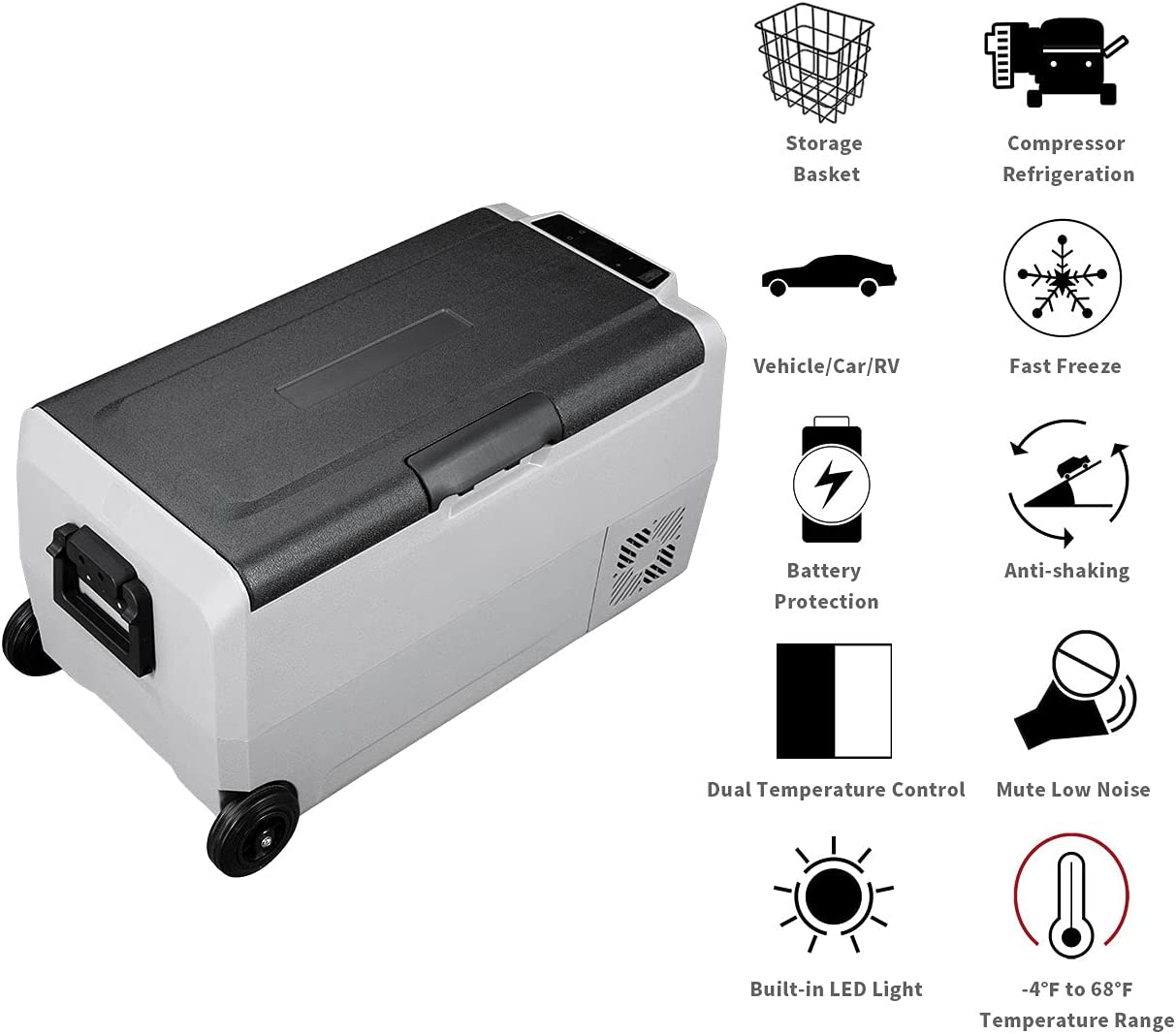 Alpicool T36 12V Portable Car Refrigerator Freezer - Compact Mini Fridge for Road Trips, Camping & Tailgating | Certified Refurbished