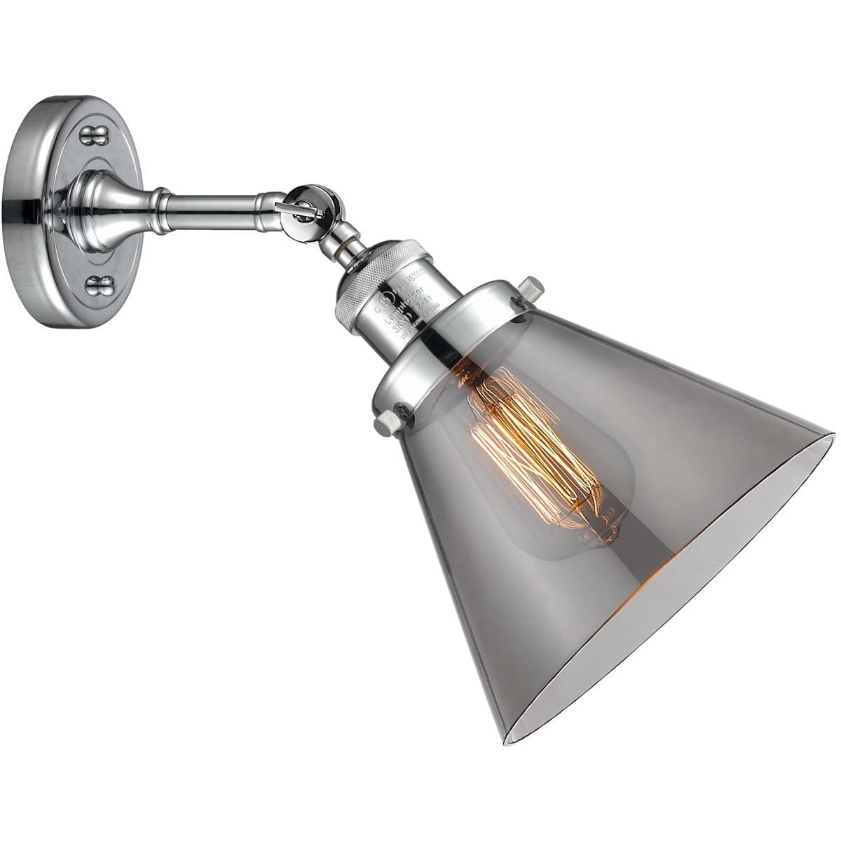 Innovations INNO203-PC-G43-LED Modern Chrome LED Wall Sconce Light Fixture - Energy Efficient Indoor/Outdoor Lighting for Bedroom, Hallway, Porch & Patio