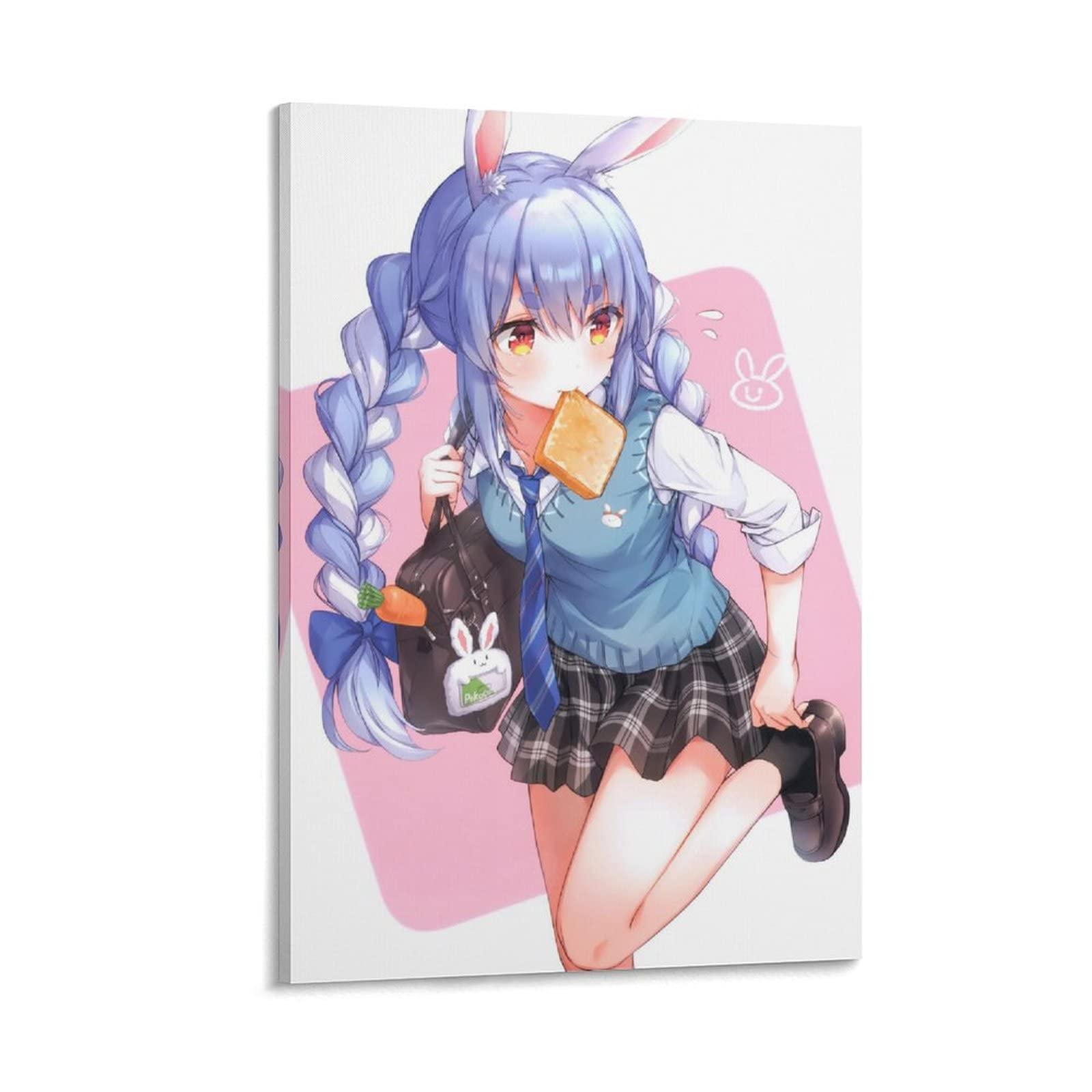 DOAI Anime Bunny Girl Usada Pekora Hololive Poster - 24x36 Inch (60x90cm) Canvas Wall Art for Living Room, Bedroom Decor - Perfect Gift for Anime Fans & VTuber Enthusiasts - Ideal for Gaming Rooms, Anime Collections & Kawaii Home Decor