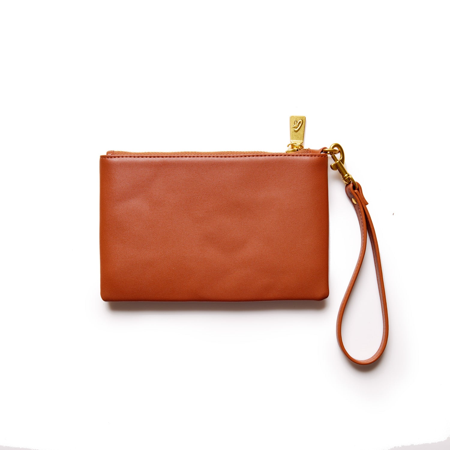Mini Standard Gold Wristlet - Brown Leather Clutch Purse for Women | Elegant Evening Bag for Parties, Weddings & Special Occasions