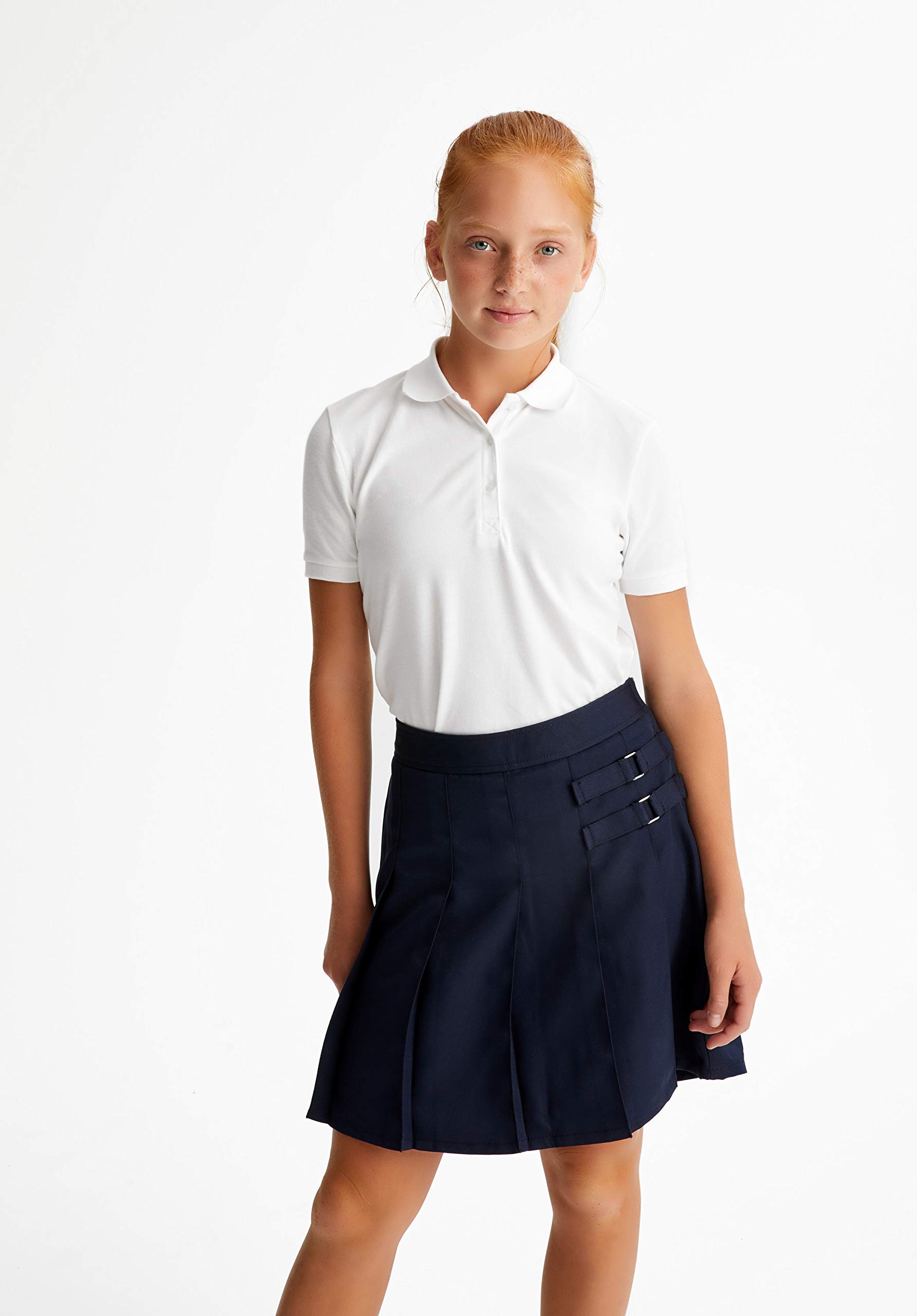 French Toast Girls' Short Sleeve Stretch Pique Polo Shirts - 2 Pack Set | Comfortable Cotton Blend for School, Play & Everyday Wear