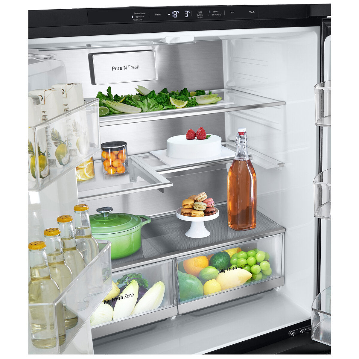 LG 508L French Door Refrigerator with Slim Non-Plumbed Ice and Water Dispenser - Matte Black (GF-LN500MBL) | Energy Efficient, Spacious Design for Modern Kitchens & Entertaining