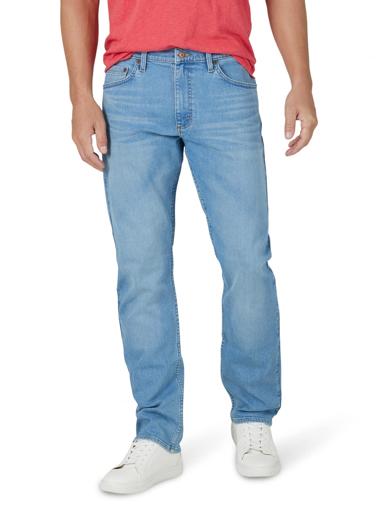Wrangler Authentics Men's Athletic Fit Stretch Jean Pants - Comfortable & Durable Denim for Casual Wear, Work & Outdoor Activities