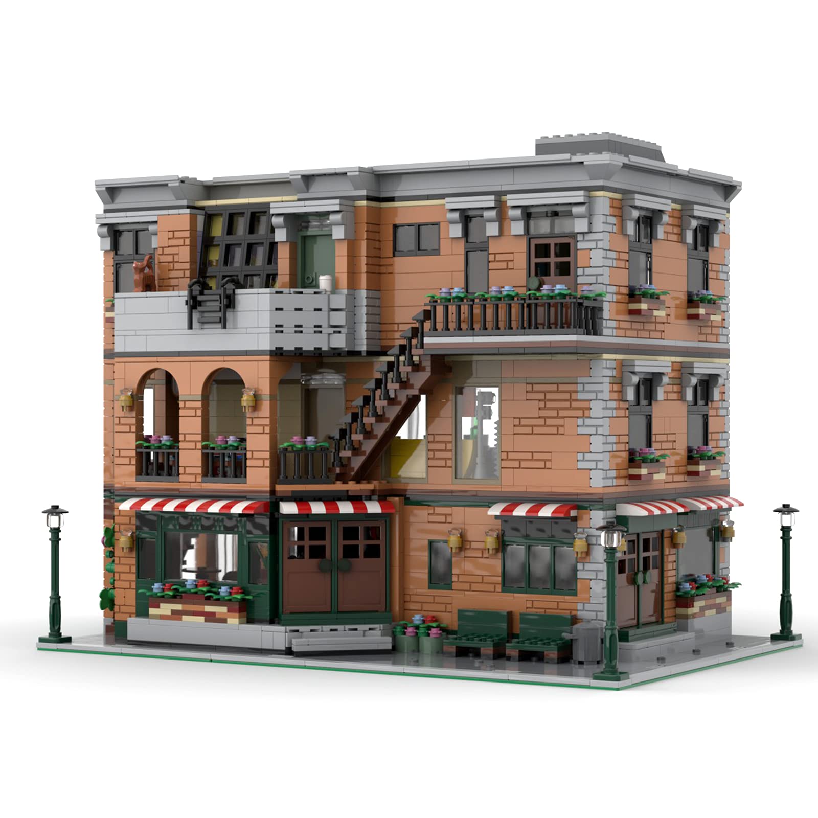 PHYNEDI Goshfun Coffee Bar Apartment Bricks Model - 4,642-Piece Lego-Compatible MOC DIY Architecture Building Set (MOC-79570) | Licensed by Kim Artisan | Perfect for Home Decoration & Creative Play