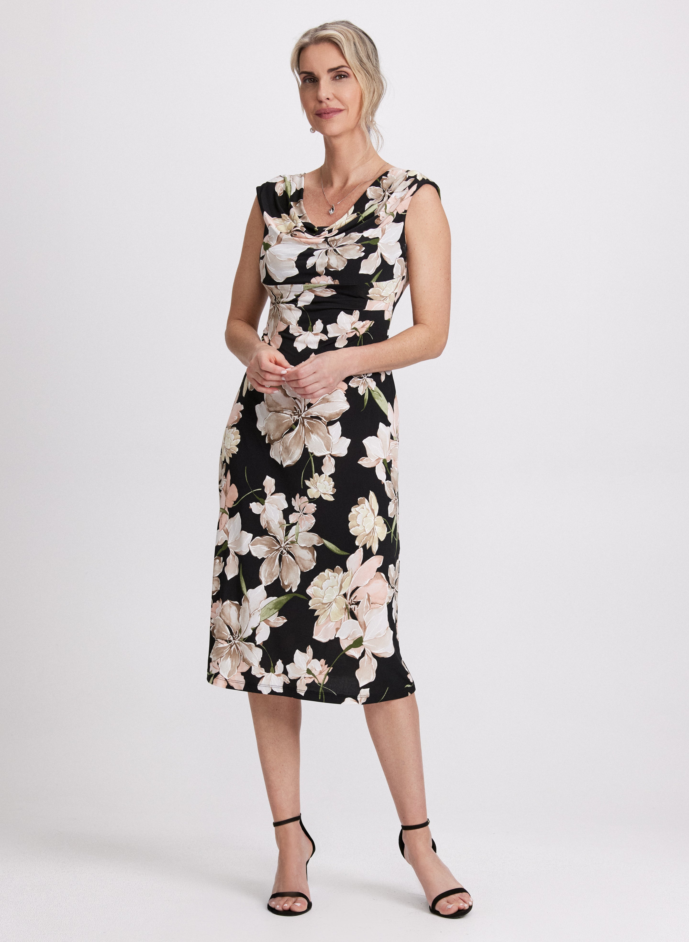 Floral Midi Dress for Women - Summer Boho Flowy Dress with Short Sleeves - Perfect for Beach Vacation, Garden Party & Date Night