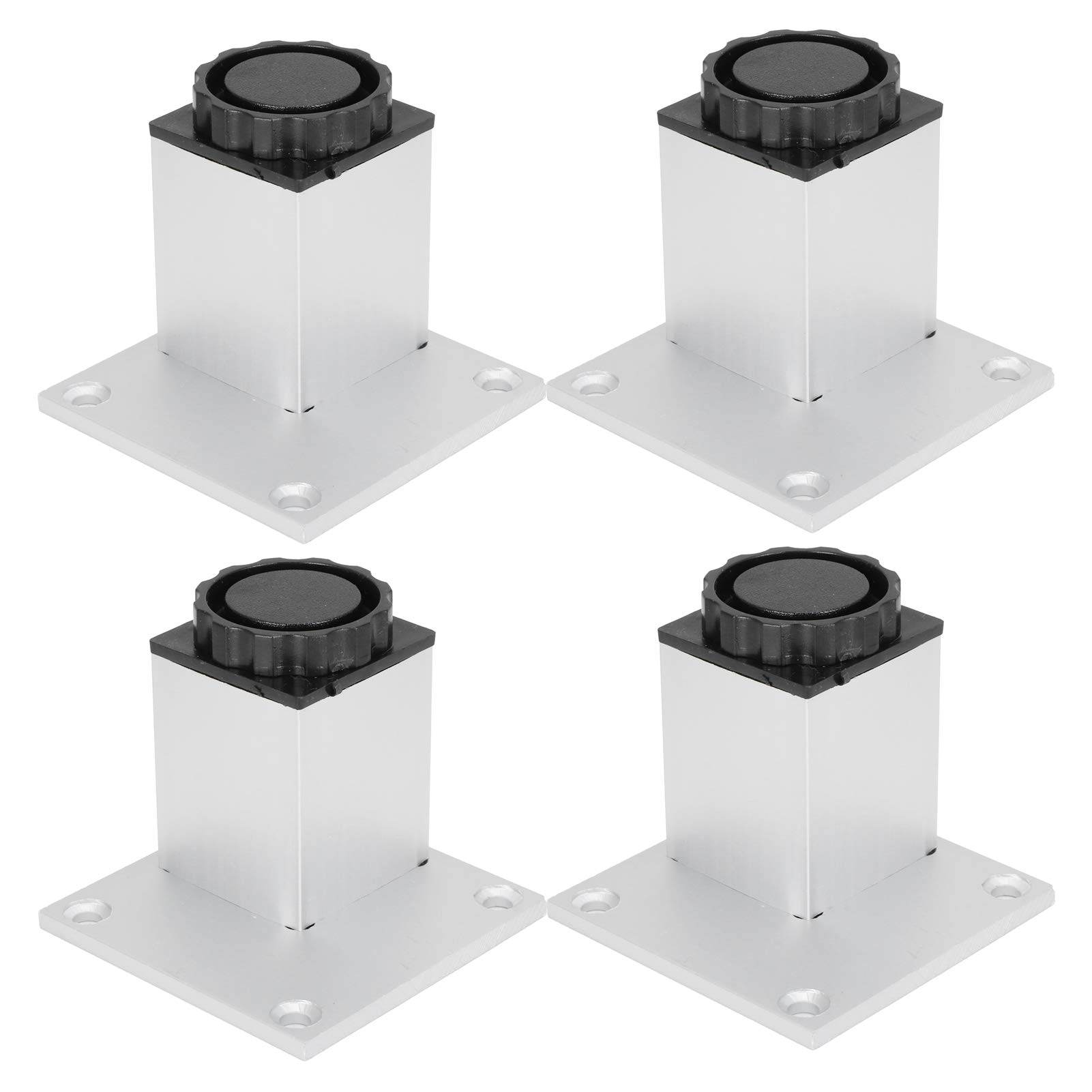 4Pcs Adjustable Square Furniture Legs 60mm - Heavy Duty Sofa & Cabinet Feet, Wear-Resistant Oxidized Finish for Shelves, Tables & Home Decor - Perfect for Living Room, Bedroom & Office Use