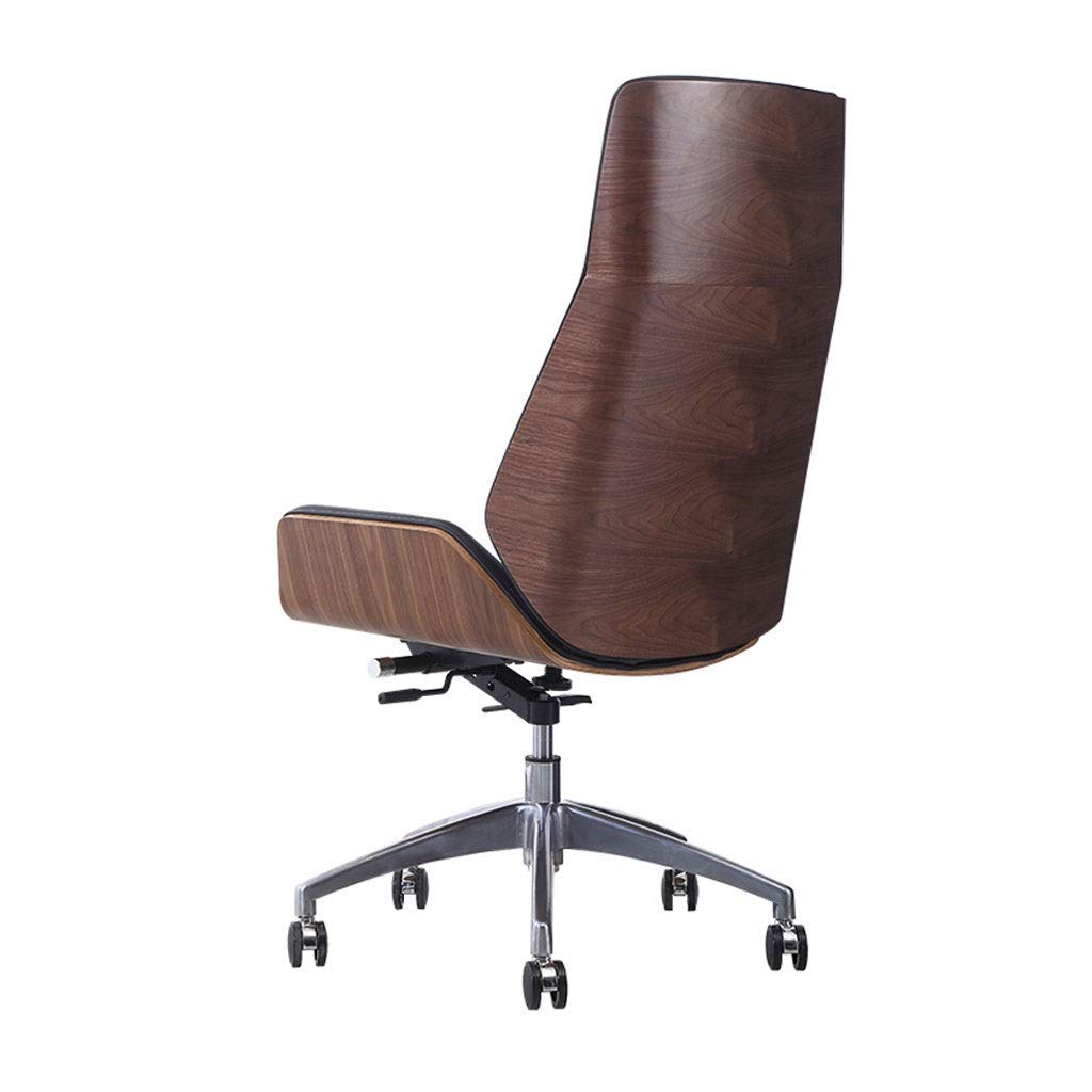 Ergonomic Executive Office Chair - Solid Wood & Leather High Back Swivel Chair with Adjustable Height for Home, Business & Conference Rooms - Perfect for Long Hours of Work, Meetings & Comfortable Seating