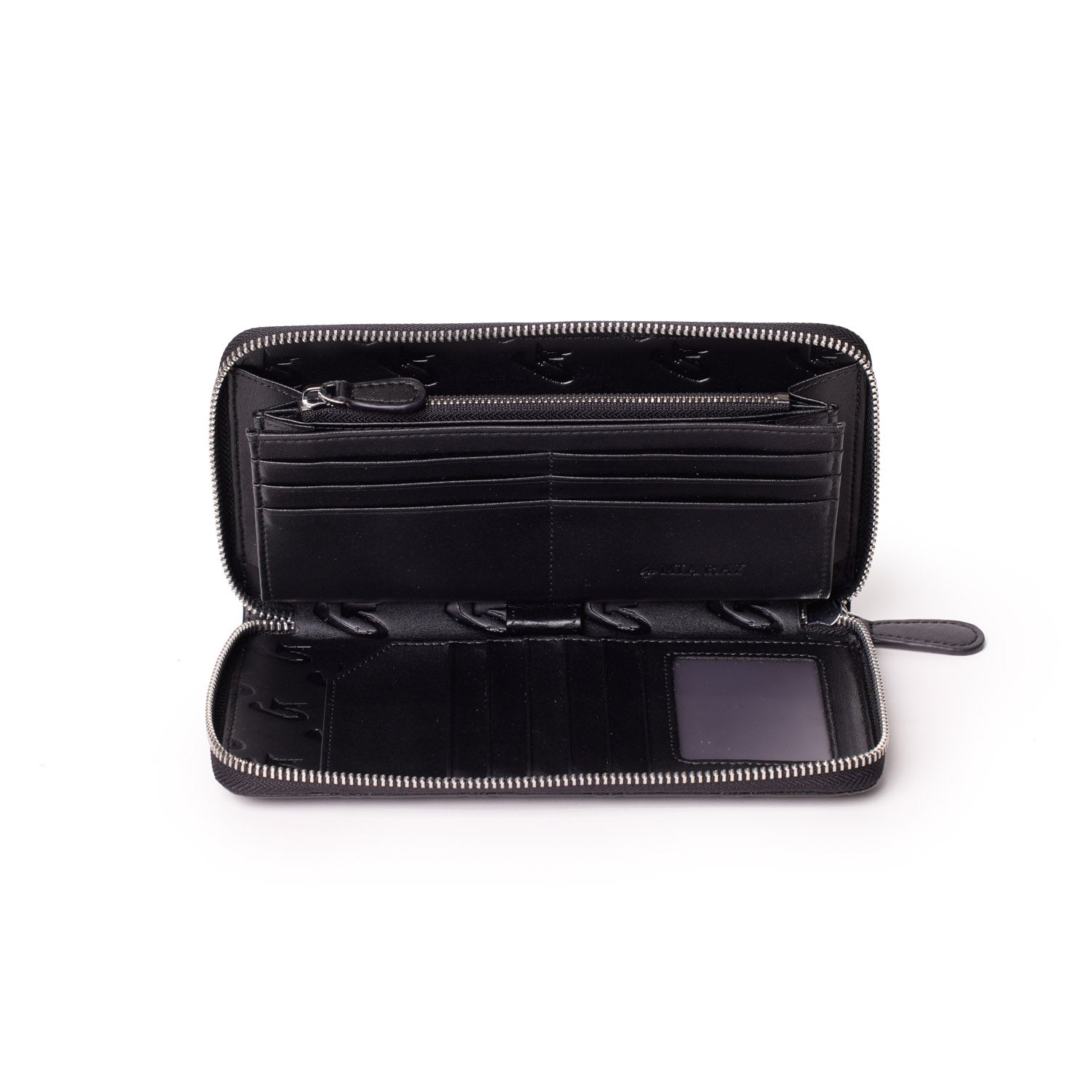 JUMBO MONOGRAM WALLET - Matte Black Leather Wallet for Men & Women | RFID Blocking | Large Capacity Credit Card Holder | Perfect for Travel, Business & Everyday Use