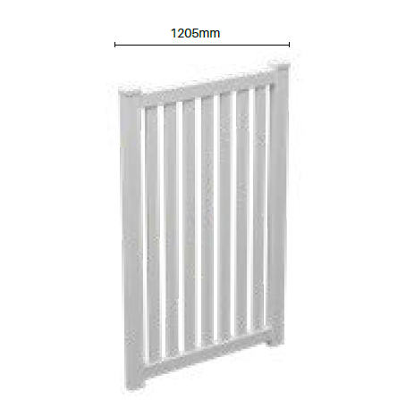 White PVC Vertical Picket Fence Gate 47.4